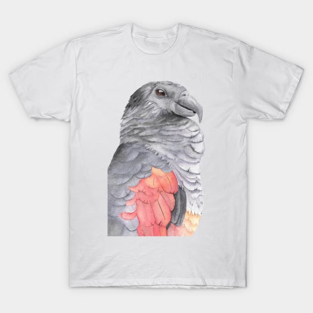 Dracula pesquet parrot watercolor painting goth T-Shirt by Oranjade0122